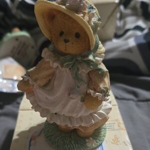 Cherished Teddies Girl Bear with Tulip Figurine
